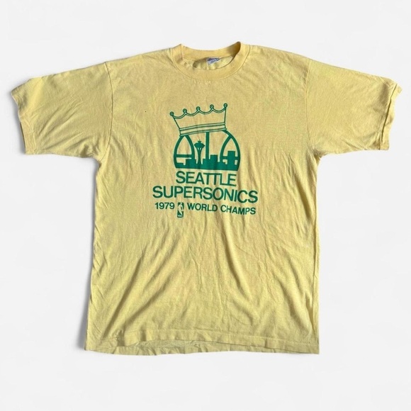 Profile Prints Inc Other - Vintage 1979 Seattle SuperSonics yellow single stitch tee